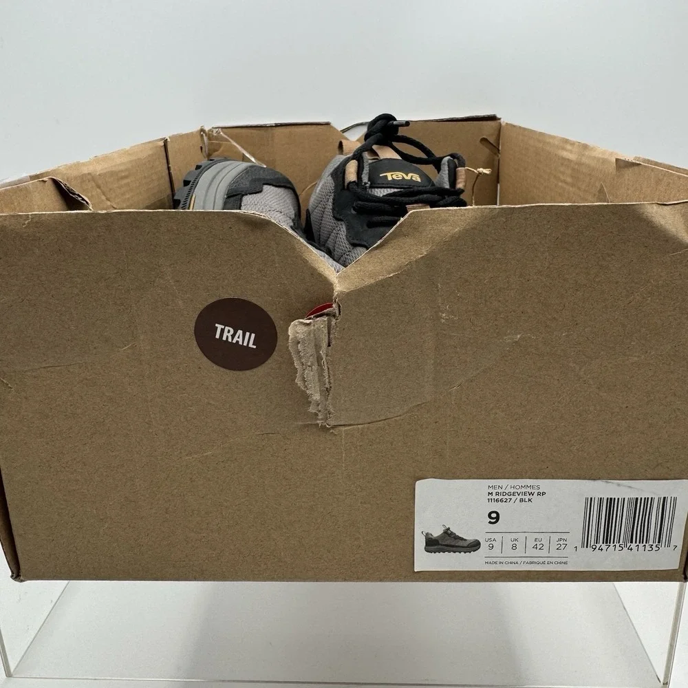 Brand New TEVA Ridgeview RP 1116627 Black Waterproof Hiking Trail Men's Size 9